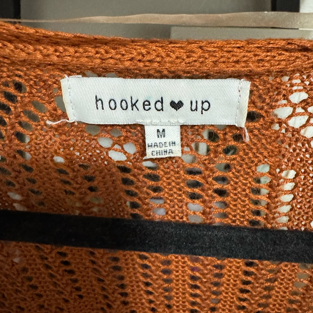 Hooked Up by IOT Rust Open-Knit Sweater - Picture 5 of 5